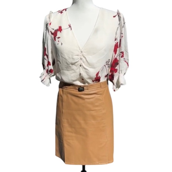 Burberry Leather Skirt Caramel Brown 38 - Picture 13 of 14